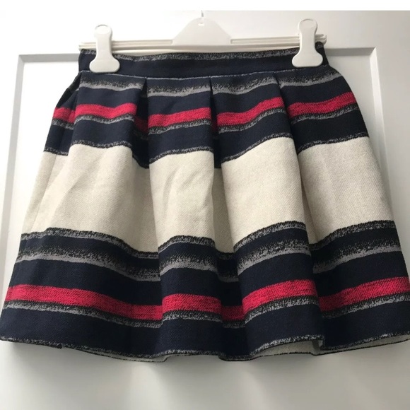 Zara Basic Women’s Full Skirt Color Block Stripe S - Picture 2 of 8
